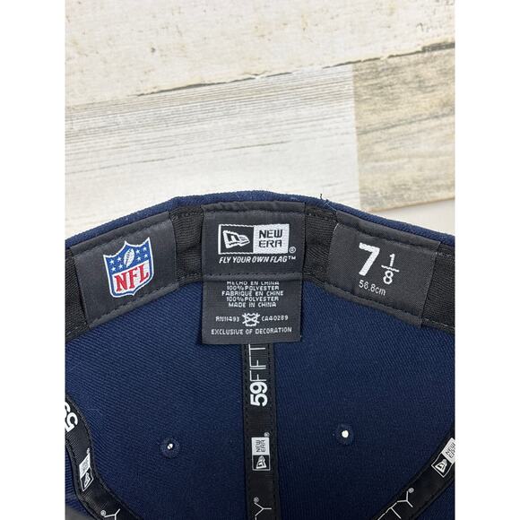 New Era 59Fifty Tennessee Titans Fitted Hat 7 1/8 Blue NFL Football Cap NEW - Picture 3 of 6